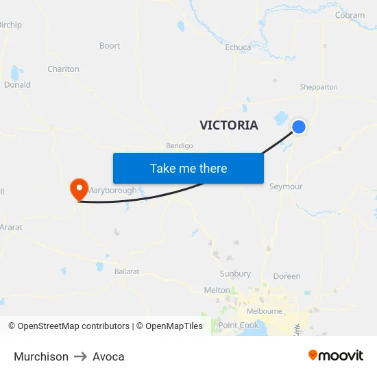 Murchison to Avoca map