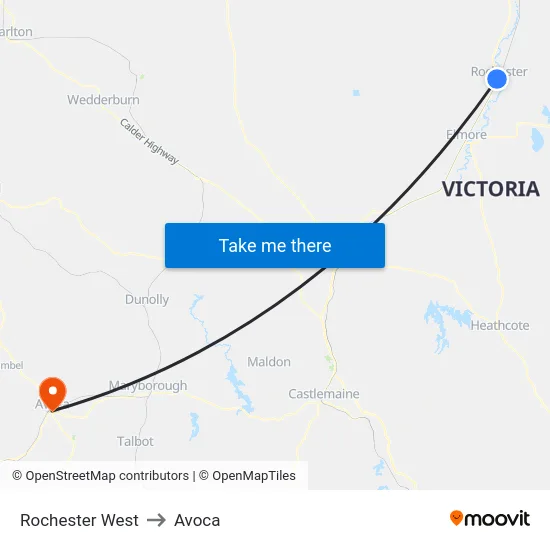 Rochester West to Avoca map