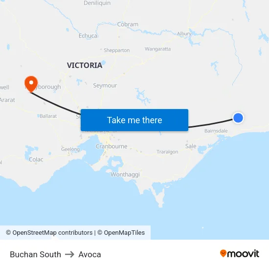 Buchan South to Avoca map