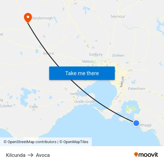 Kilcunda to Avoca map