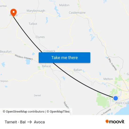Tarneit - Bal to Avoca map