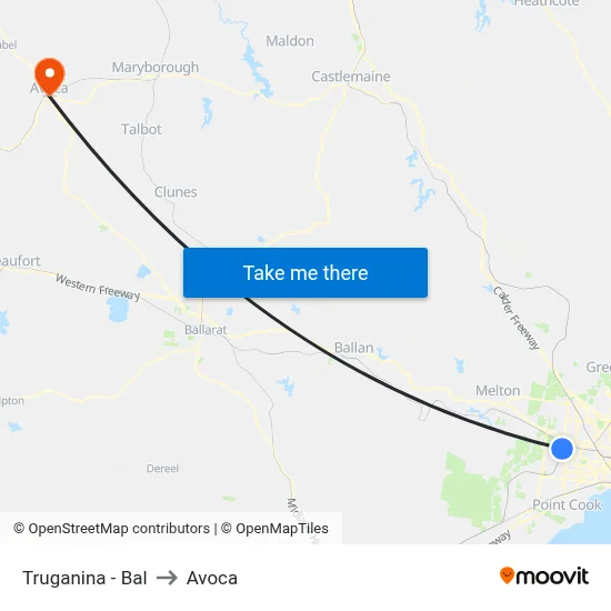 Truganina - Bal to Avoca map