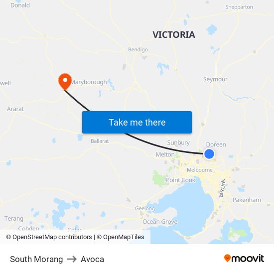 South Morang to Avoca map