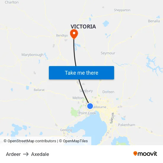 Ardeer to Axedale map
