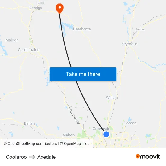 Coolaroo to Axedale map
