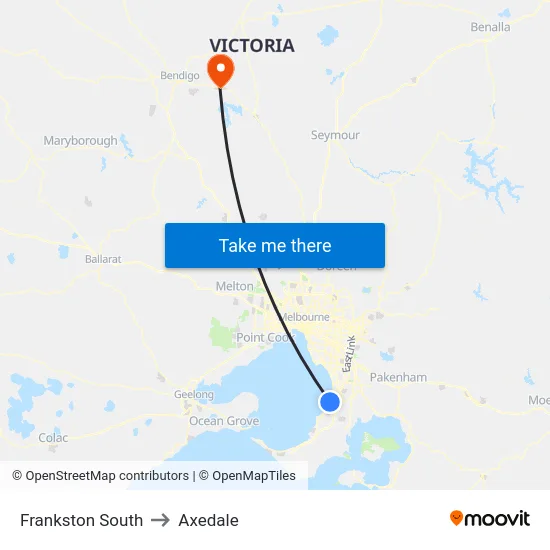 Frankston South to Axedale map