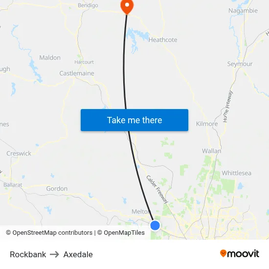 Rockbank to Axedale map