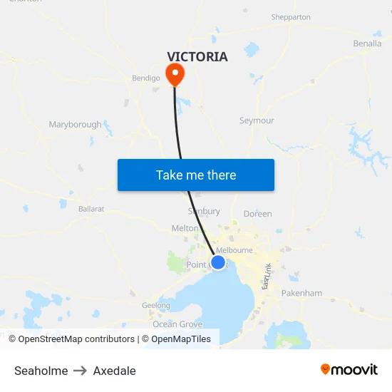 Seaholme to Axedale map