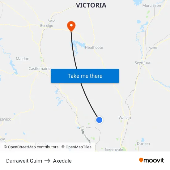 Darraweit Guim to Axedale map
