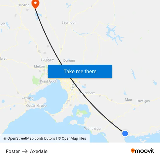 Foster to Axedale map