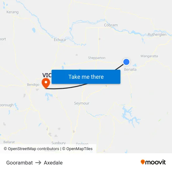 Goorambat to Axedale map