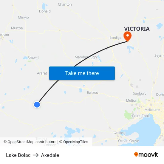 Lake Bolac to Axedale map