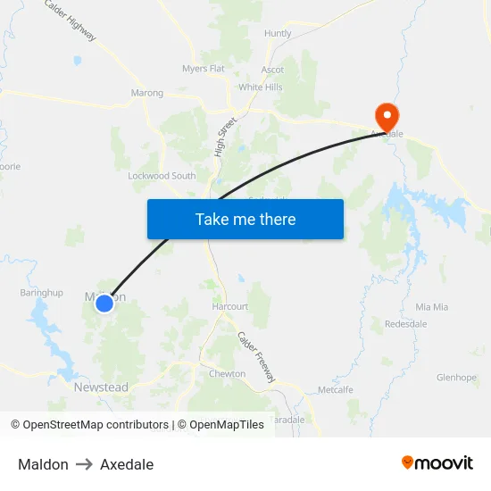 Maldon to Axedale map