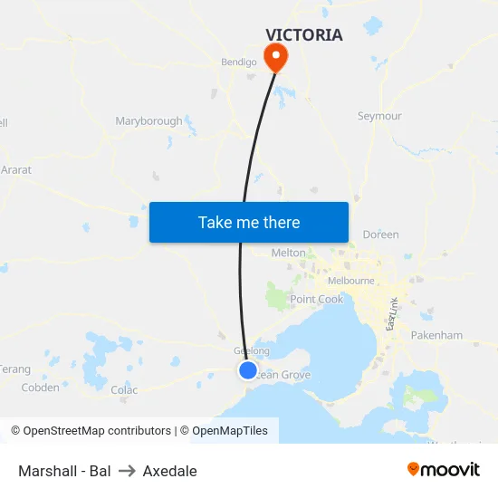 Marshall - Bal to Axedale map
