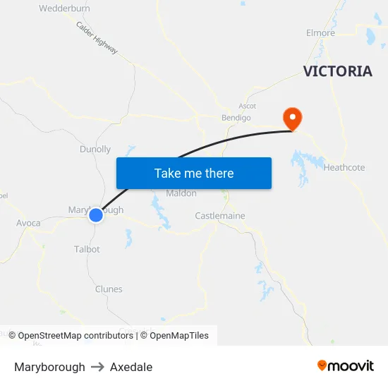 Maryborough to Axedale map
