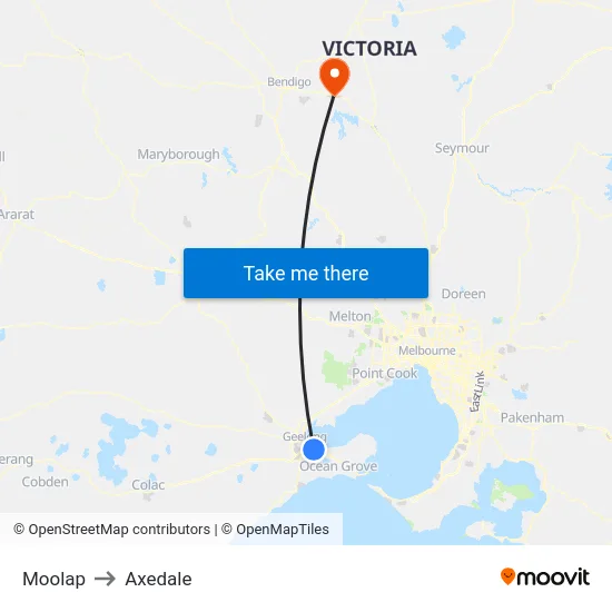 Moolap to Axedale map