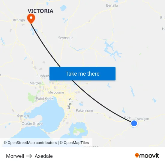 Morwell to Axedale map