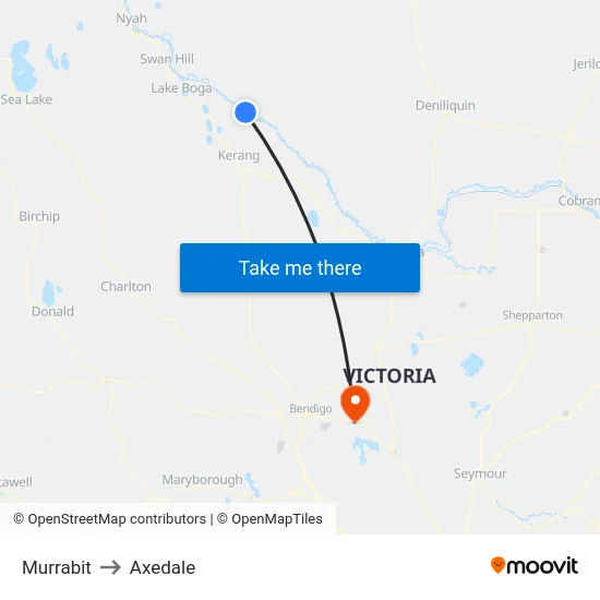 Murrabit to Axedale map