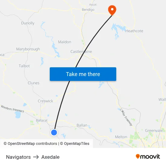 Navigators to Axedale map