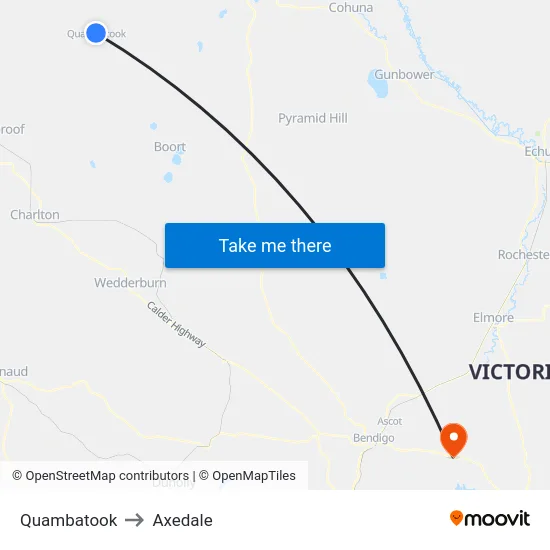 Quambatook to Axedale map