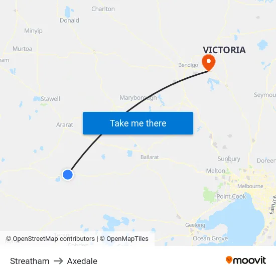 Streatham to Axedale map