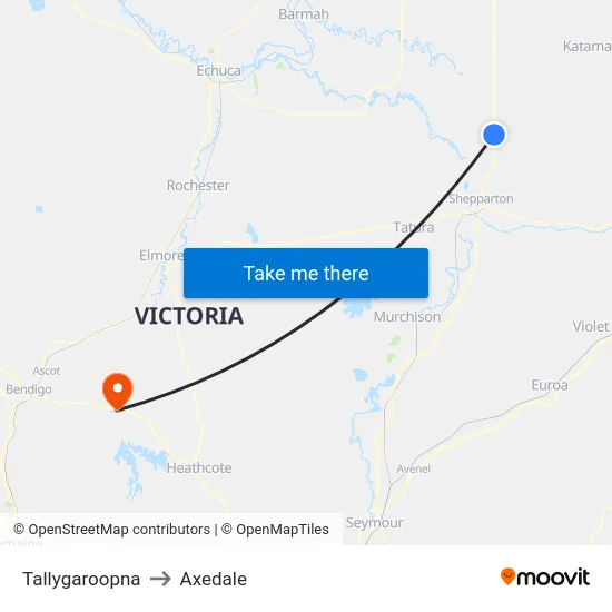 Tallygaroopna to Axedale map