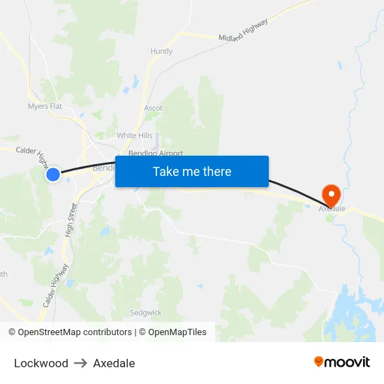 Lockwood to Axedale map