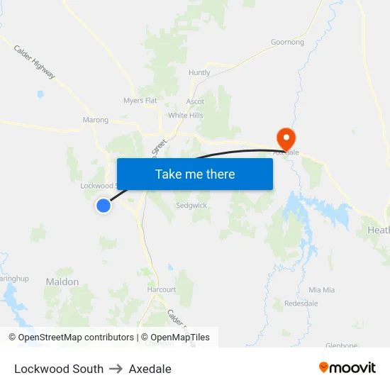 Lockwood South to Axedale map