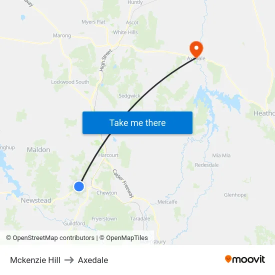 Mckenzie Hill to Axedale map