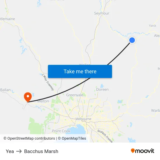Yea to Bacchus Marsh map