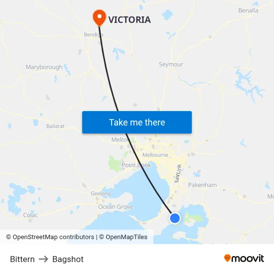 Bittern to Bagshot map