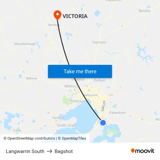 Langwarrin South to Bagshot map