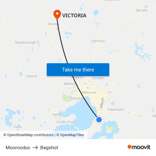 Moorooduc to Bagshot map