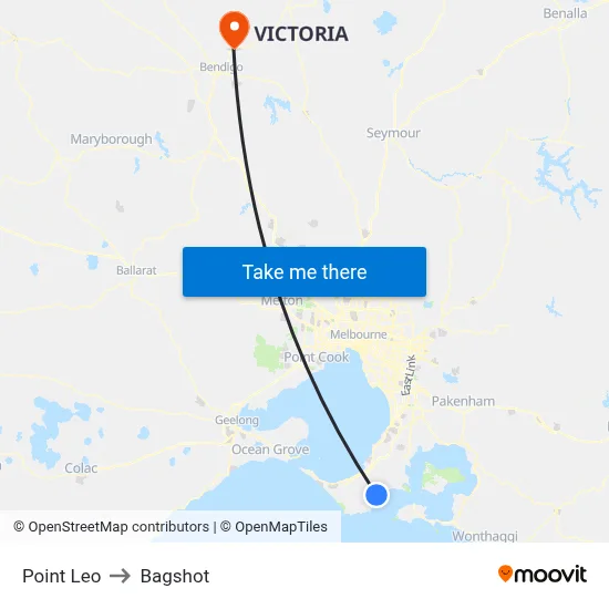 Point Leo to Bagshot map