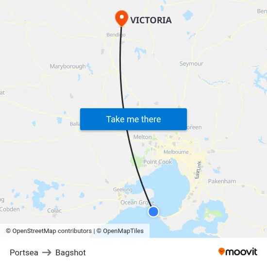 Portsea to Bagshot map