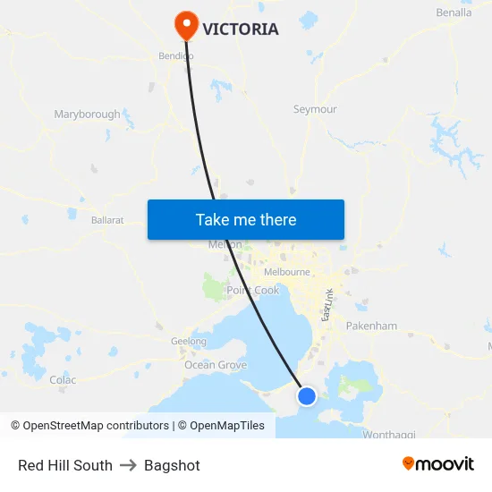 Red Hill South to Bagshot map
