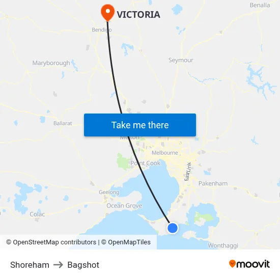 Shoreham to Bagshot map