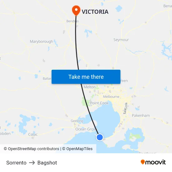 Sorrento to Bagshot map