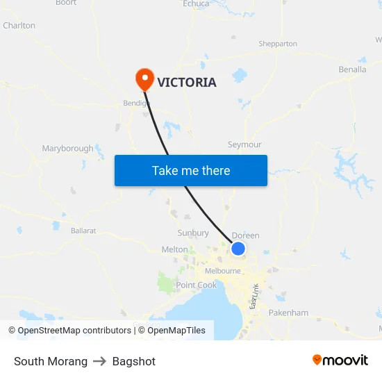 South Morang to Bagshot map