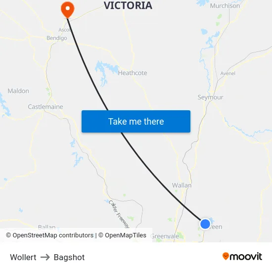 Wollert to Bagshot map