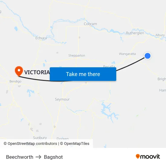 Beechworth to Bagshot map