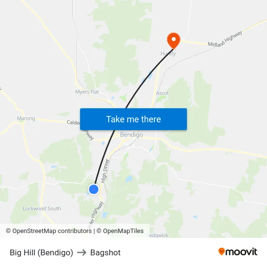 Big Hill (Bendigo) to Bagshot map
