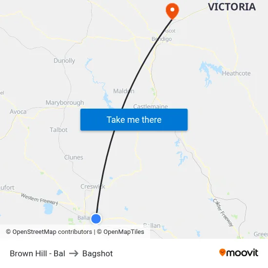 Brown Hill - Bal to Bagshot map