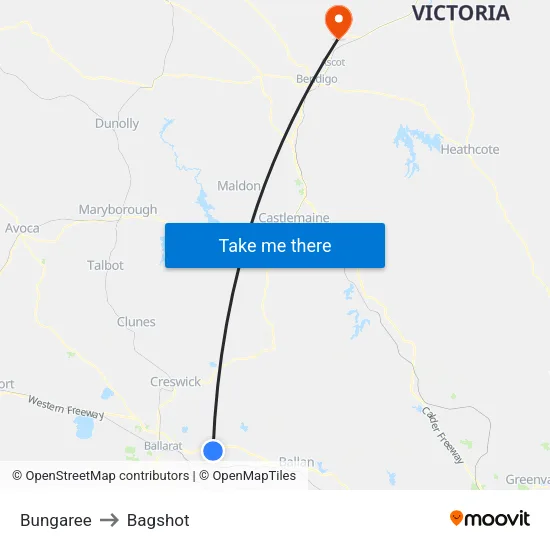 Bungaree to Bagshot map