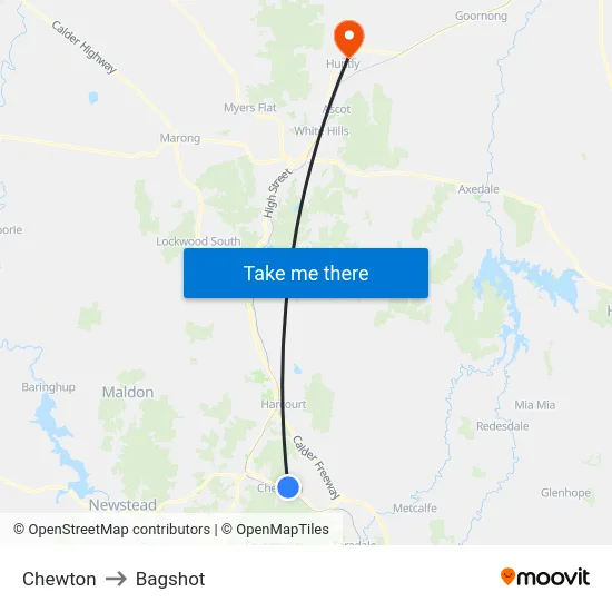 Chewton to Bagshot map
