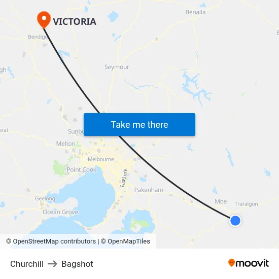 Churchill to Bagshot map