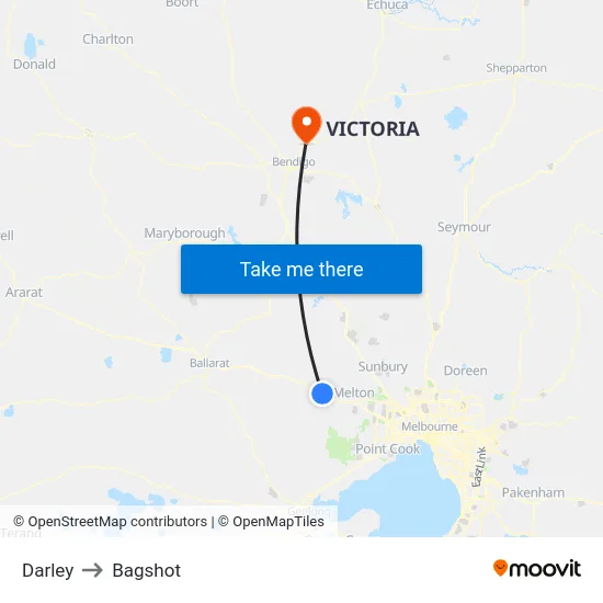 Darley to Bagshot map