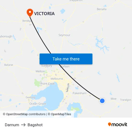 Darnum to Bagshot map