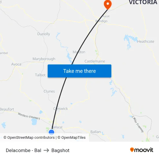 Delacombe - Bal to Bagshot map
