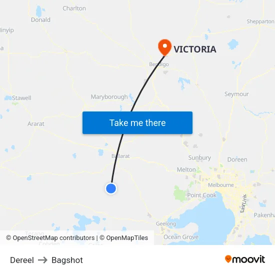 Dereel to Bagshot map
